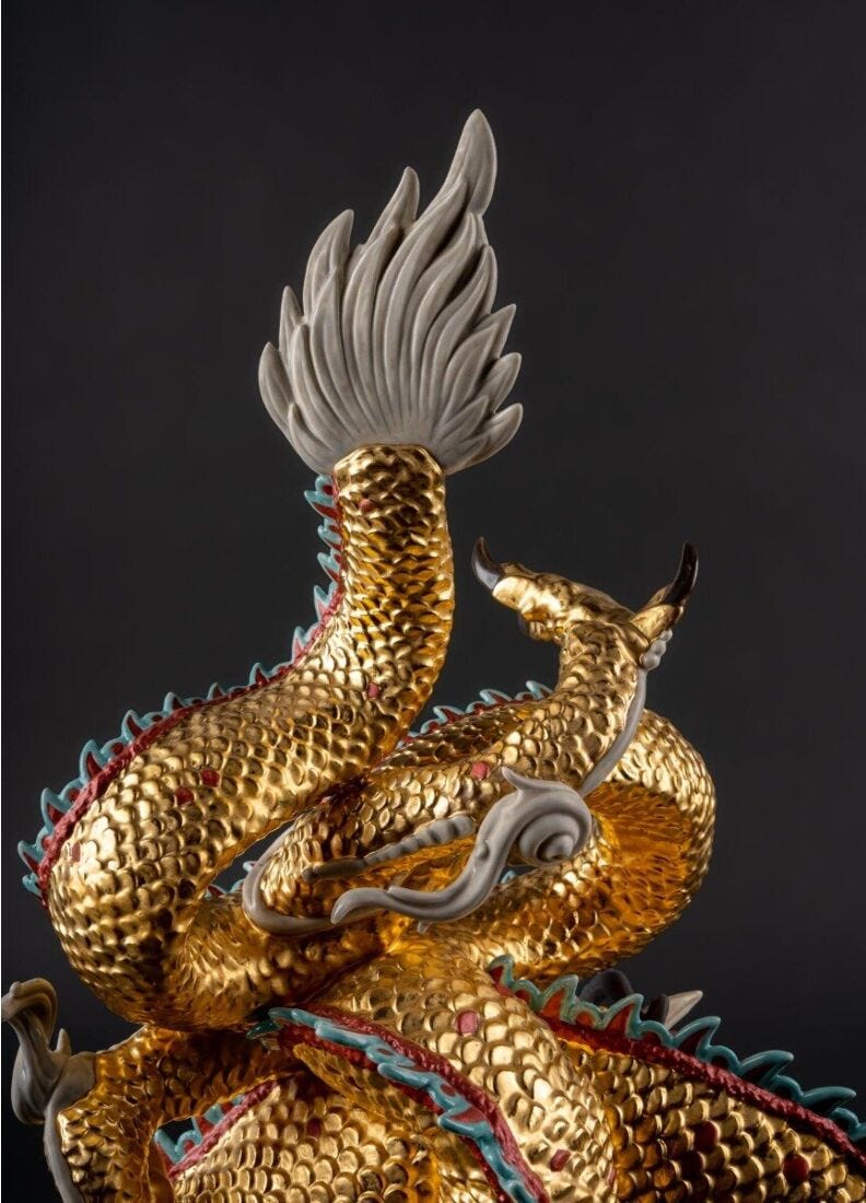Protective Dragon Sculpture, Gold - Special/Limited Edition