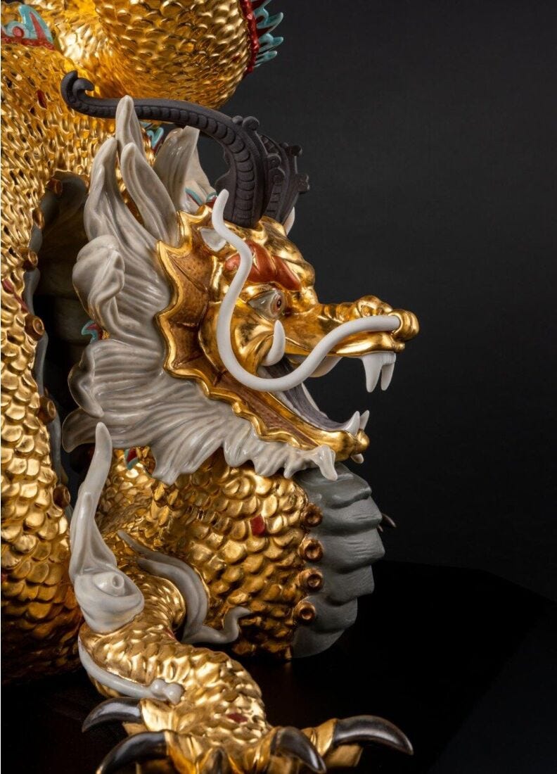 Protective Dragon Sculpture, Gold - Special/Limited Edition
