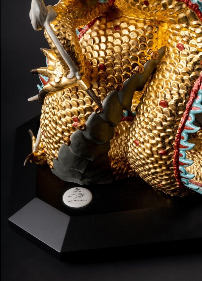 Protective Dragon Sculpture, Gold - Special/Limited Edition