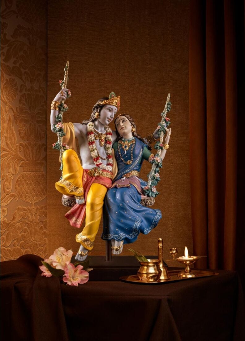 Radha Krishna On A Swing Sculpture - Limited Edition