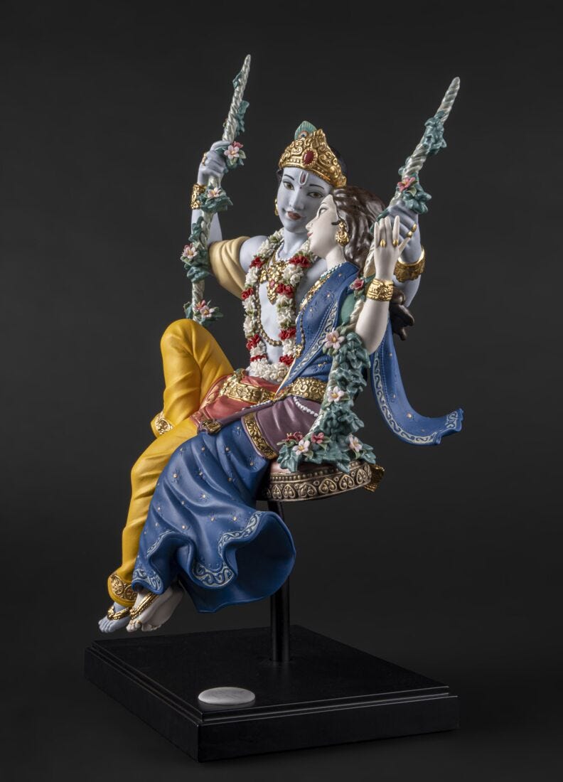 Radha Krishna On A Swing Sculpture - Limited Edition