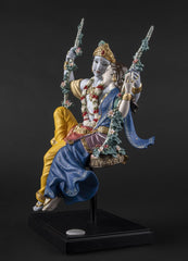 Radha Krishna On A Swing Sculpture - Limited Edition