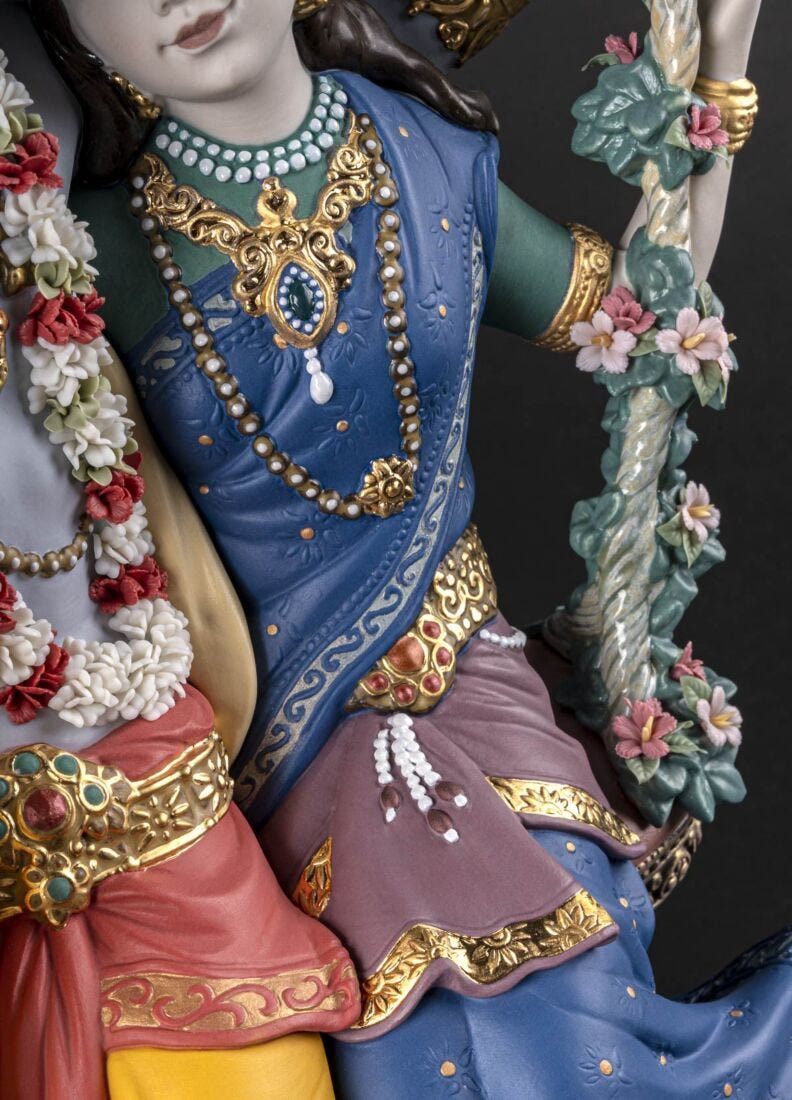 Radha Krishna On A Swing Sculpture - Limited Edition