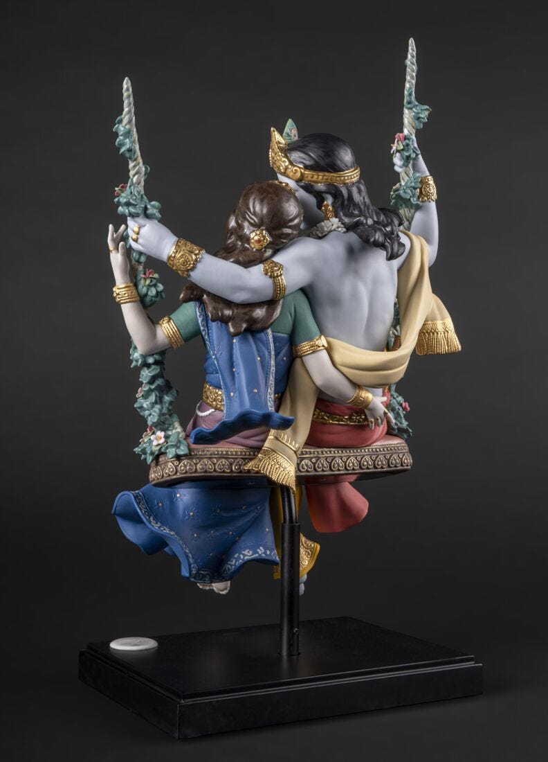Radha Krishna On A Swing Sculpture - Limited Edition