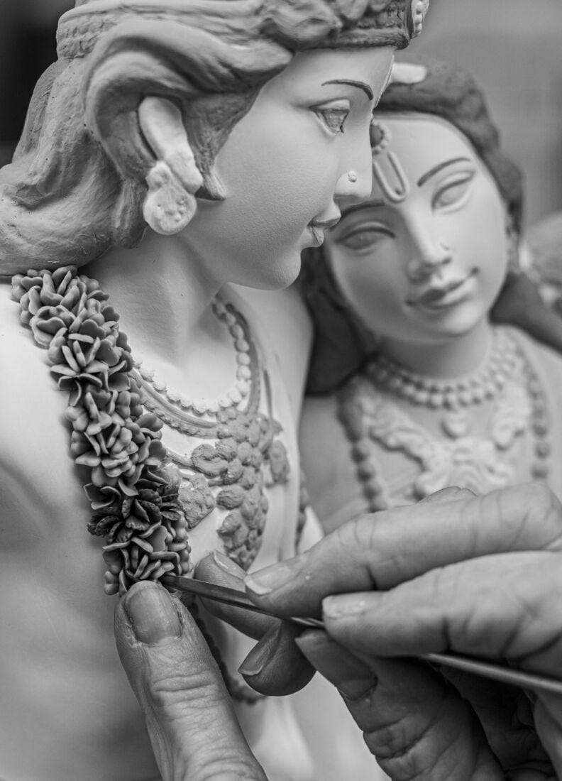 Radha Krishna On A Swing Sculpture - Limited Edition