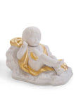 Set Silent Night Nativity Figurine Golden Lustre