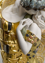 The Kiss Couple Sculpture, Golden Luster