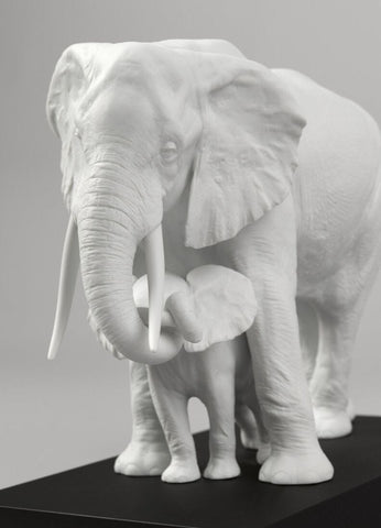 Leading The Way Elephants White Sculpture