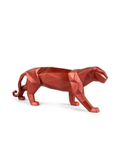 Panther Figurine, Metallic Red