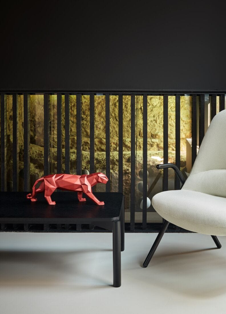 Panther Figurine, Metallic Red