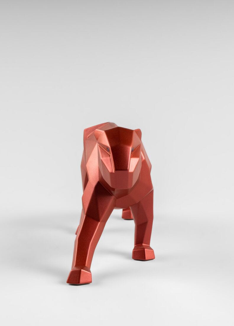 Panther Figurine, Metallic Red