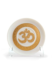 Om Decorative Plate, Golden Luster