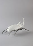 Rhinoceros Beetle Figurine. Matte White