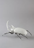 Rhinoceros Beetle Figurine. Matte White