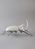 Rhinoceros Beetle Figurine. Matte White