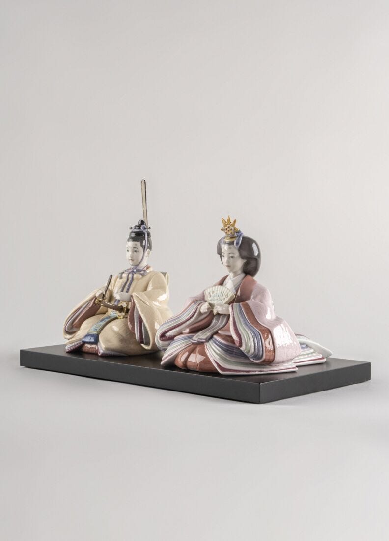 Hina Dolls Figurine, Beige & Pink