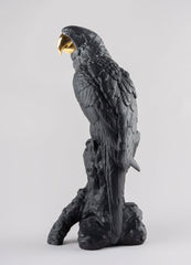 Macaw Bird Sculpture, Black/Gold - Limited Edition