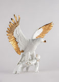 Freedom Eagle Sculpture. White And Copper