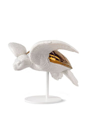Sea Turtle I Sculpture, White/Copper