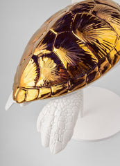Sea Turtle I Sculpture, White/Copper
