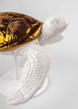 Sea Turtle Ii (White - Copper) Sculpture