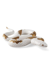 Snake Sculpture, White/Copper