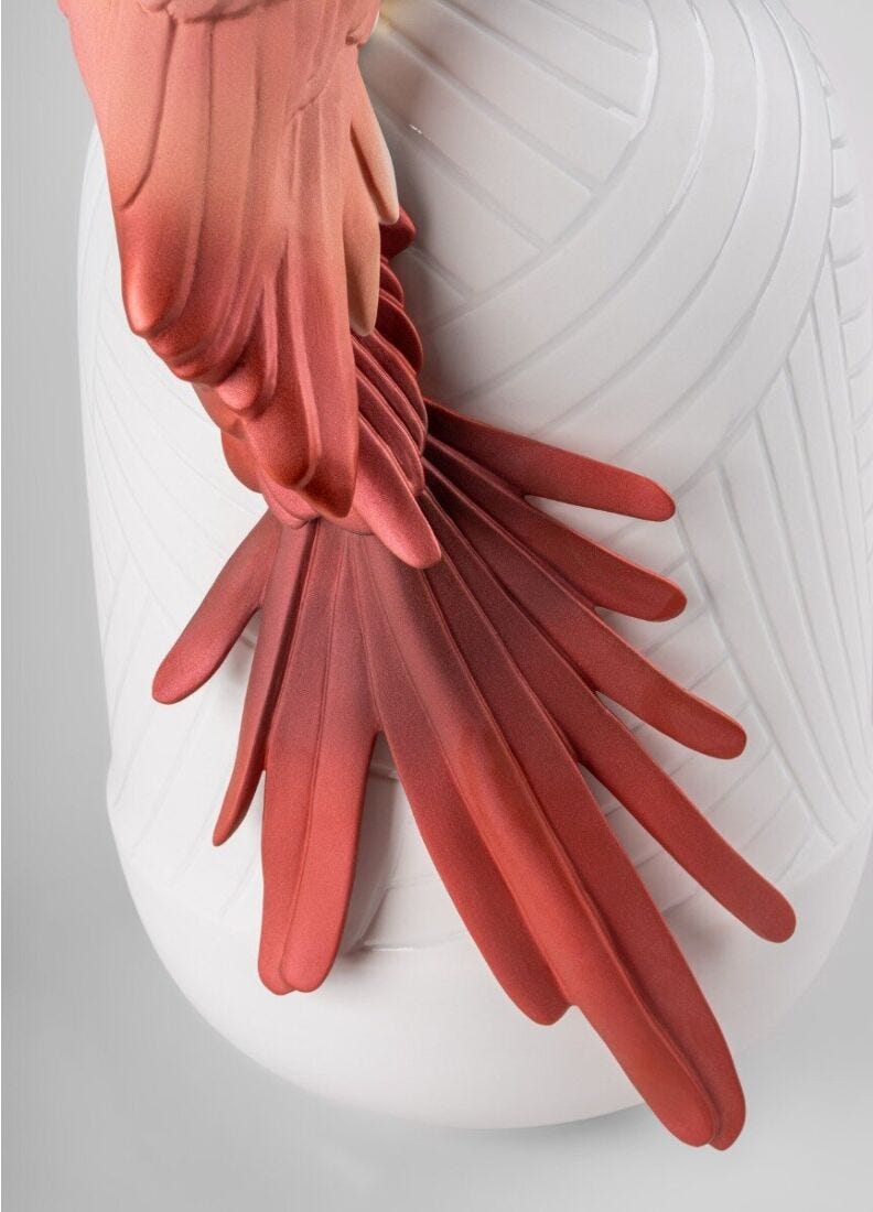 Macaw Bird Vase, Red