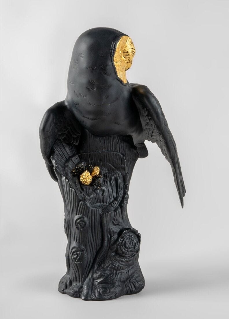 Owl Sculpture, Black/Gold - Limited Edition