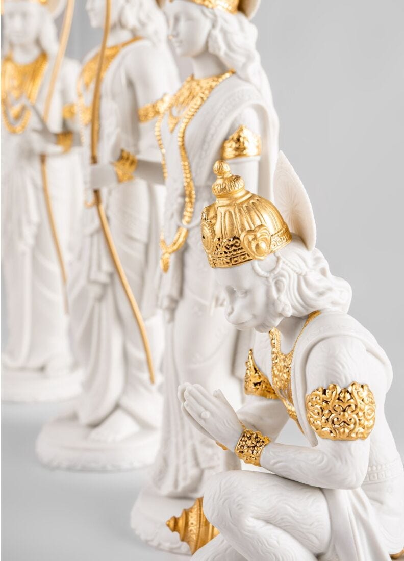 Hanuman Sculpture, Golden Luster