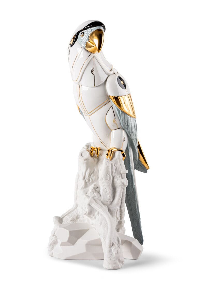 Macaw Bird Cyborg Sculpture