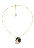 Golden Pebbles Necklace. Black, Beige And Golden Luster