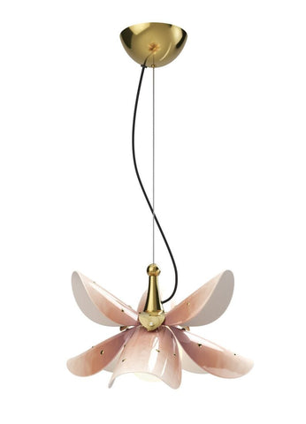 Blossom Hanging Lamp. Pink And Golden Luster. (Us)
