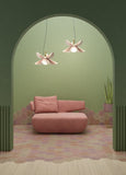Blossom Hanging Lamp. Pink And Golden Luster. (us)