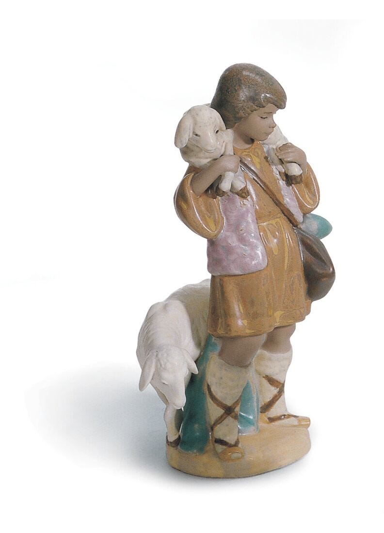 Shepherd Boy Nativity Figurine. Gres