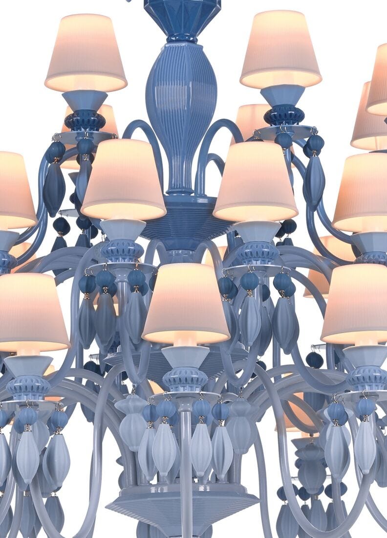 Belle De Nuit 40 Lights Chandelier. Blue (us)