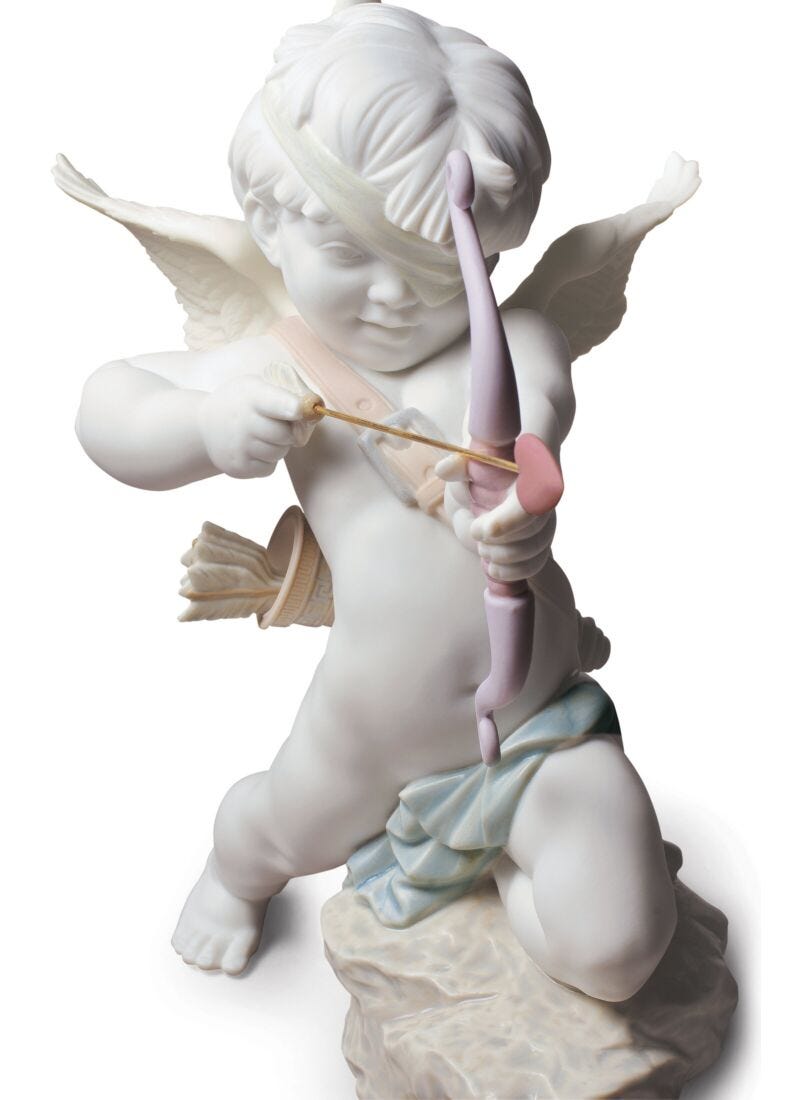 Straight To The Heart Cupid Angel Figurine