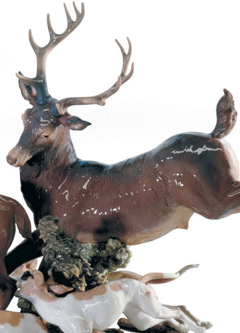 Pursued Deer Sculpture. Limited Edition