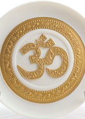 Om Decorative Plate, Golden Luster