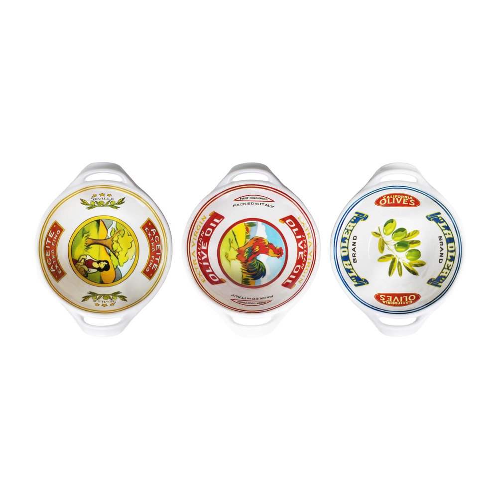 Vintage Olive Mini Handled Bowls