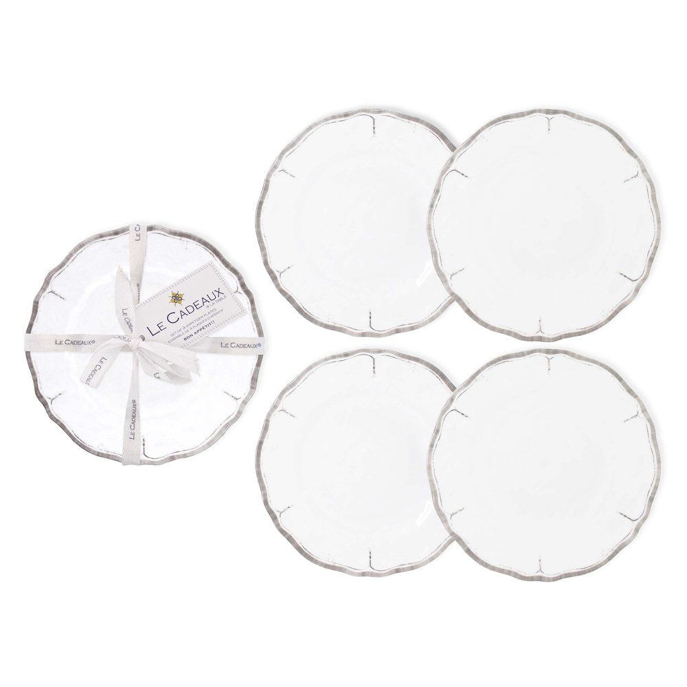Rustica Antique White Appetizer Plates Set of 4