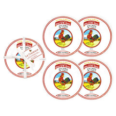 Vintage Olive Italy Appetizer Plates (Set of 4)
