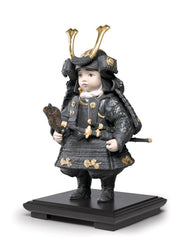 Warrior Boy Figurine. Golden Luster