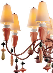 Ivy And Seed 16 Lights Chandelier, Medium Flat Model, Red Coral (US)