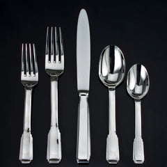 Art Deco Mirrored 18/10 Stainless Steel 20 Piece Flatware Set