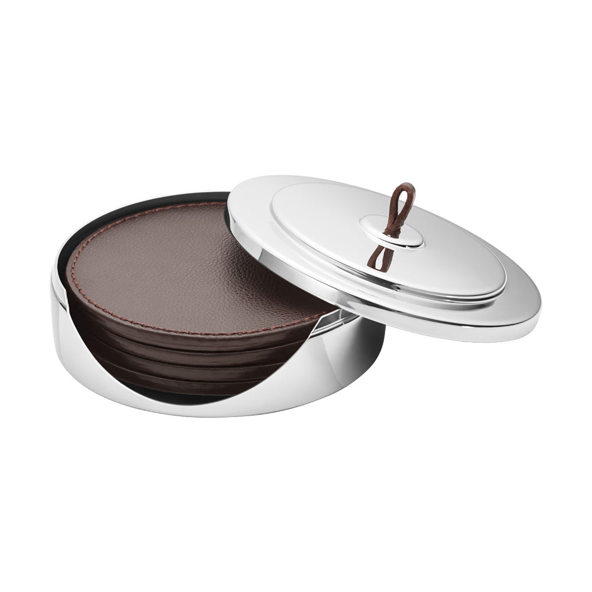 Manhattan Coaster Set Leather 4 Pcs