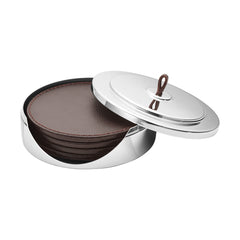 Manhattan Coaster Set Leather 4 Pcs