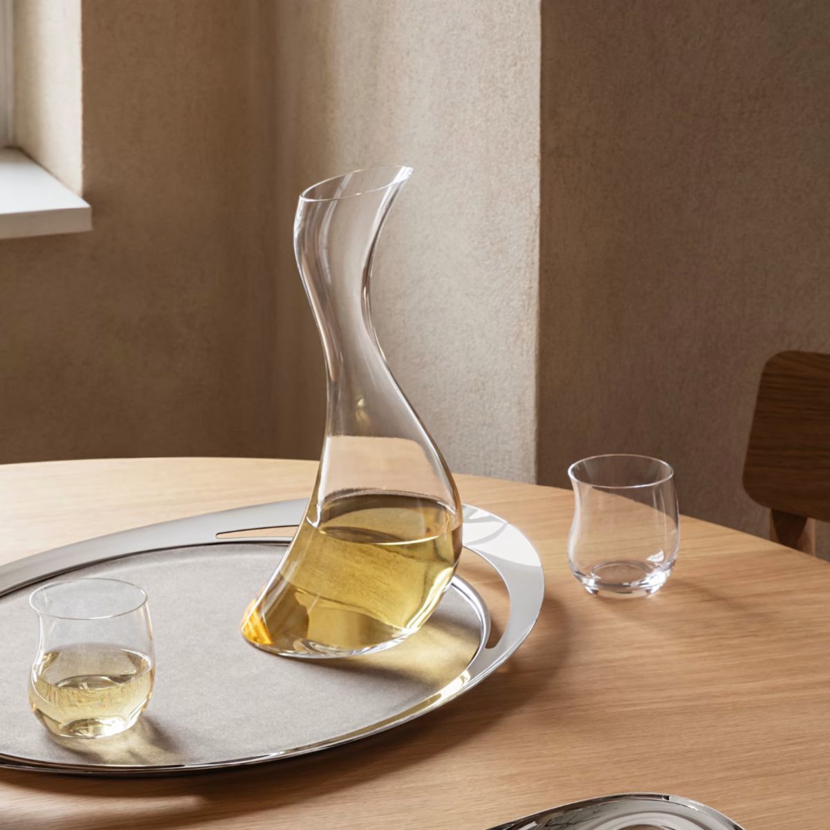 Cobra Serving Tray Stainless Steel & Fabric Inlay