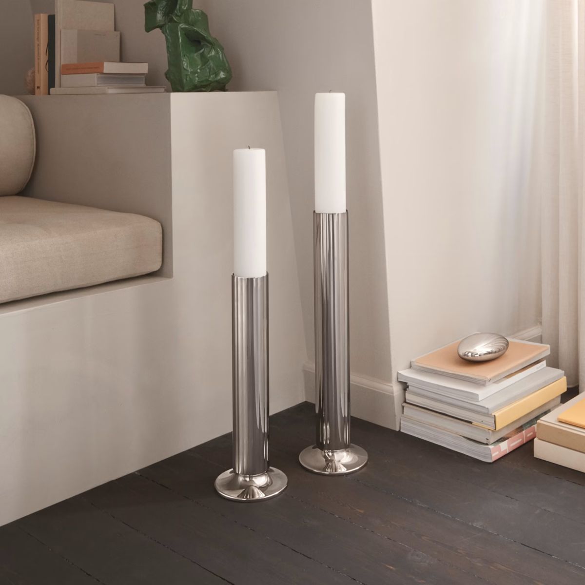 Bernadotte Floor Candleholder Stainless Steel, H 500mm