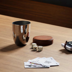 Sky Dice Travel Set Cup & 5 Dice Leather & Stainless Steel