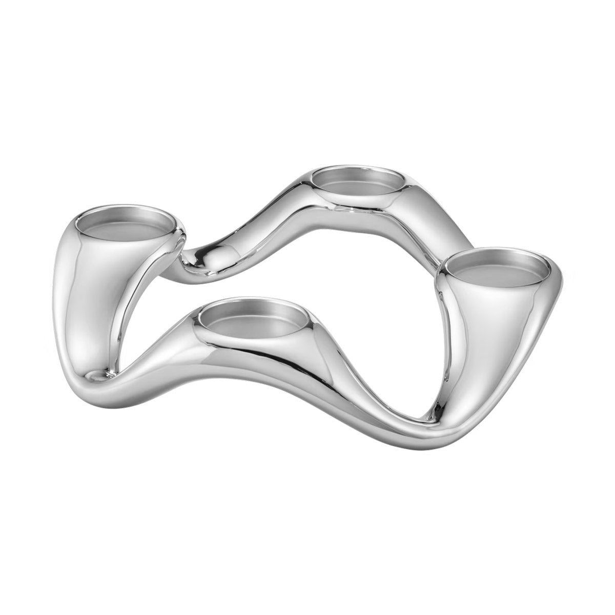 Cobra Round Candleholder Stainless Steel, Mirror